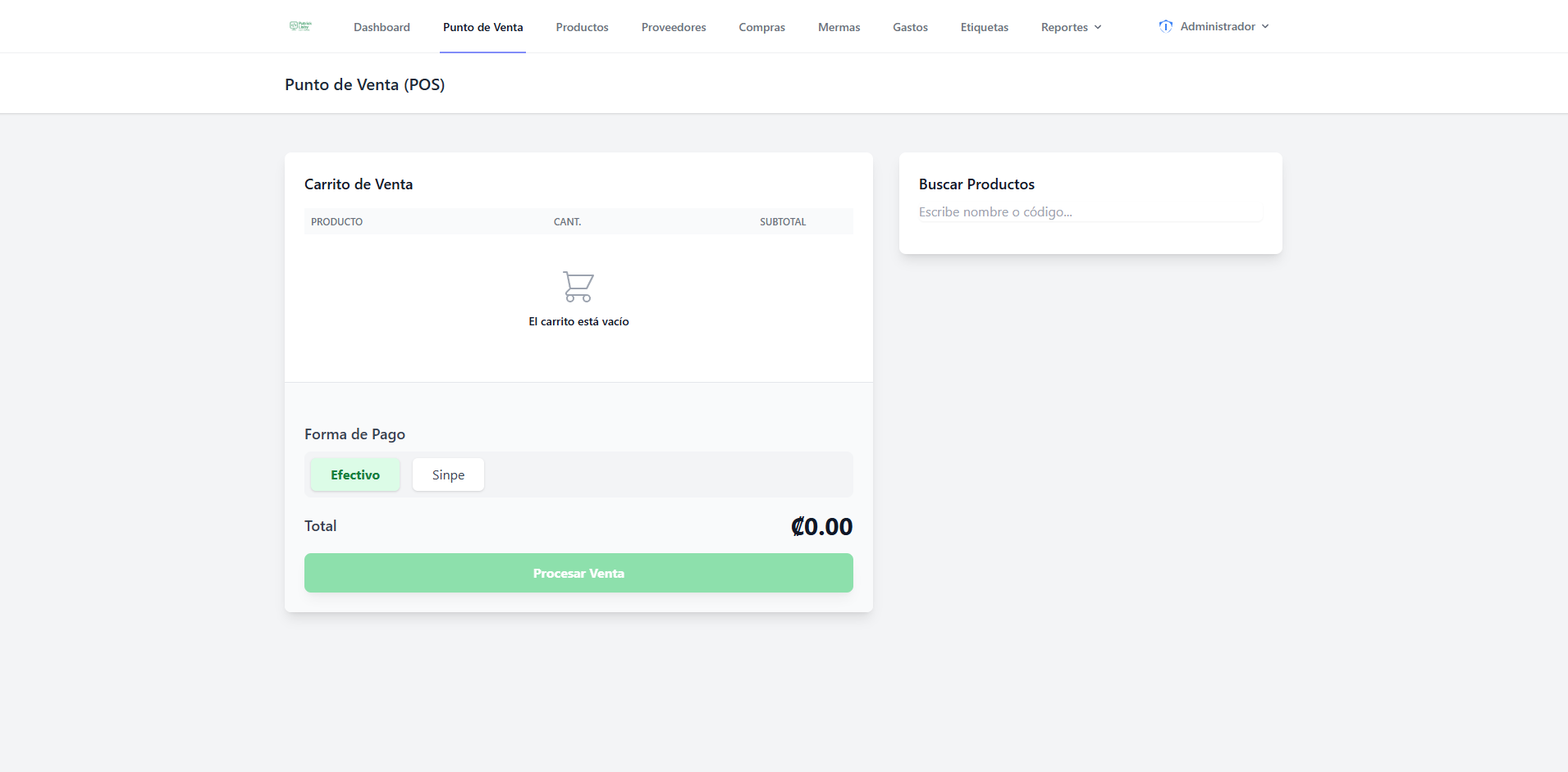 Inventory and Sales System Screenshot